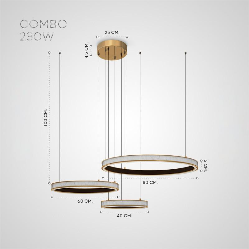 BENJAM Ring Chandeliers and Lighting Combo Size S+M+L