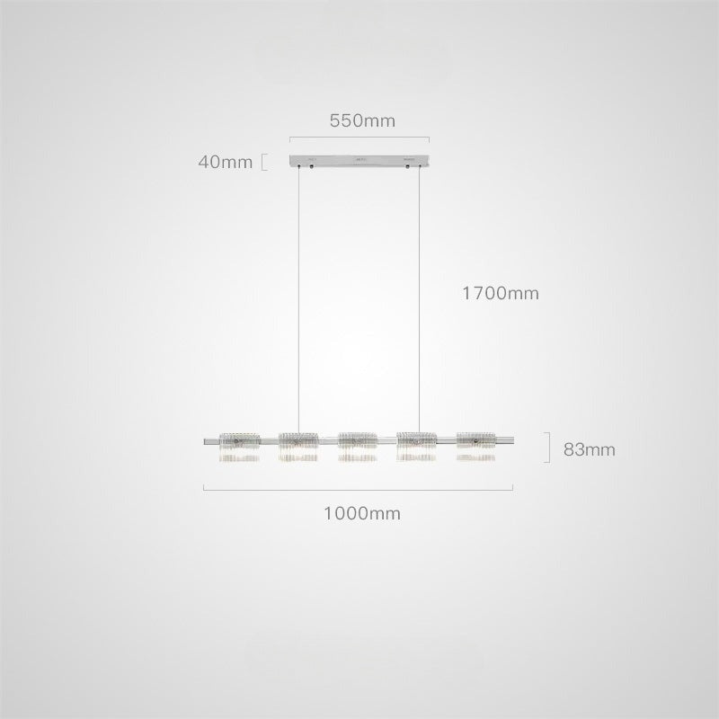 NICOLETTA CHROME L Long lighting fixture