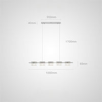 NICOLETTA CHROME L Long lighting fixture