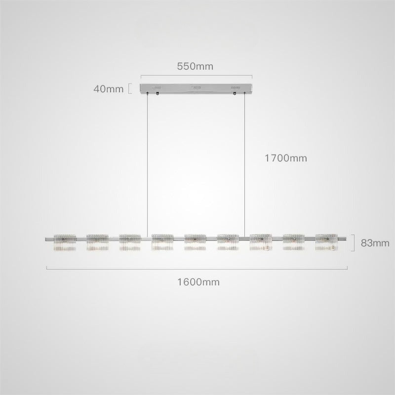 NICOLETTA CHROME L Long lighting fixture