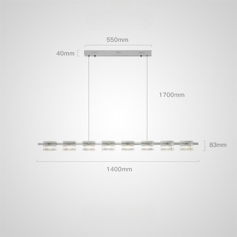 NICOLETTA CHROME L Long lighting fixture