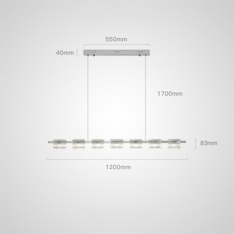 NICOLETTA CHROME L Long lighting fixture