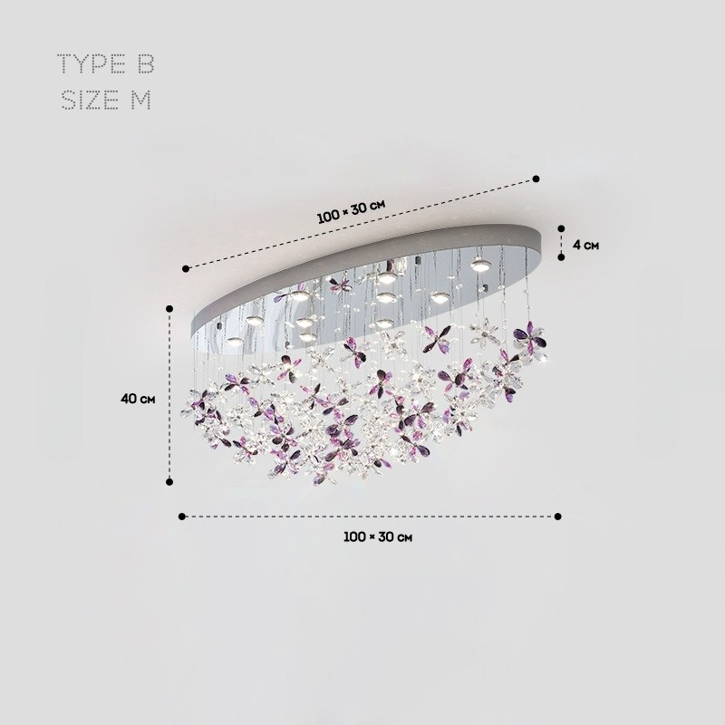 CHARA AMETHYST long chandelier