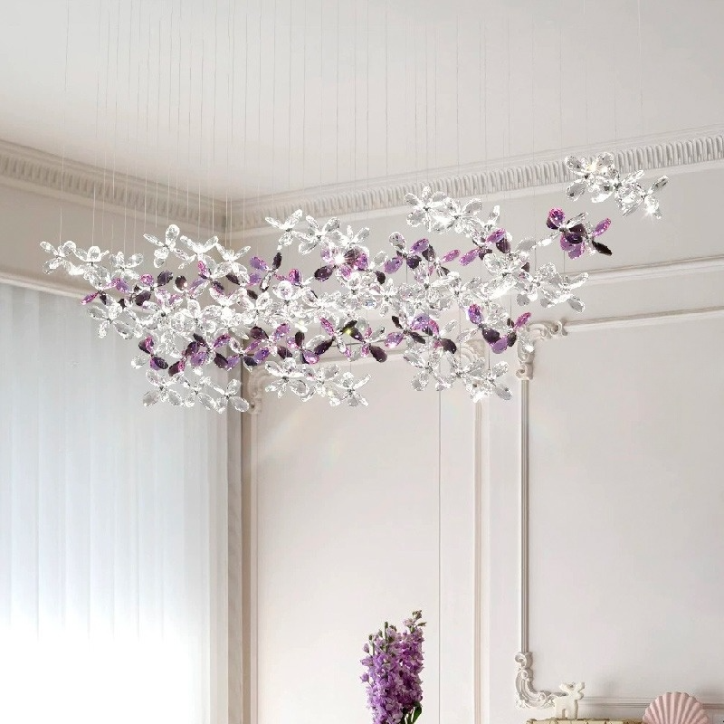 CHARA AMETHYST long chandelier