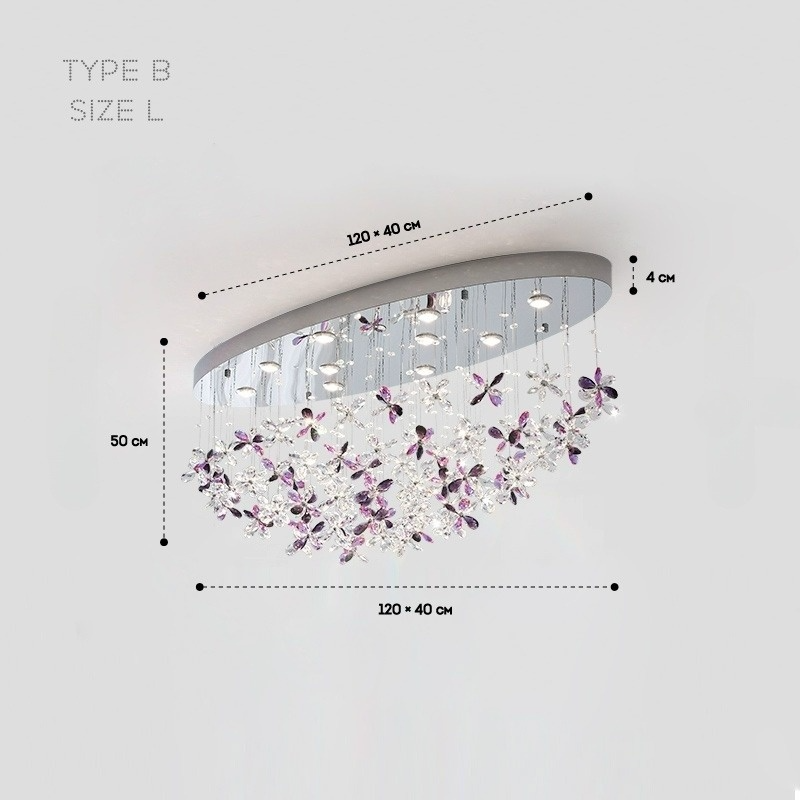 CHARA AMETHYST long chandelier