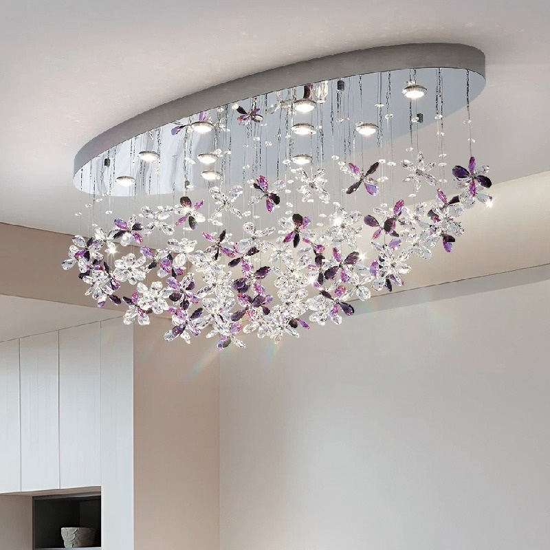 CHARA AMETHYST long chandelier