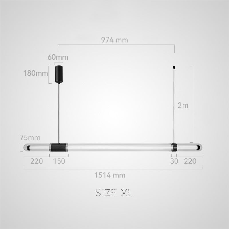 TIME TUNNEL WAVY Long lighting fixture