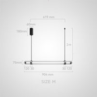 TIME TUNNEL WAVY Long lighting fixture